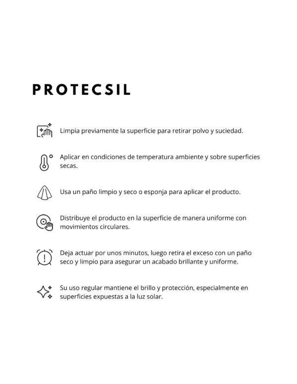 MODO DE USO PRODUCTO PROCTECSIL PROTECSIL