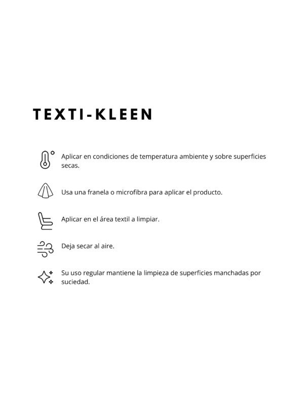MODO DE USO PRODUCTO TEXTI-KLEEN TEXTI-KLEEN