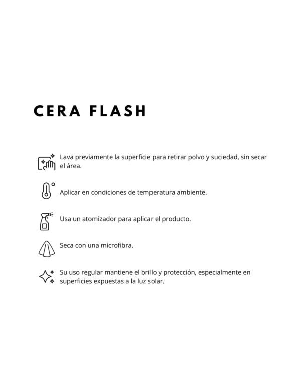 MODO DE USO PRODUCTO CERA FLASH CERA FLASH