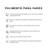 MODO DE USO PRODUCTO PULIMENTO PARA FAROS RESTAURADOR DE FAROS