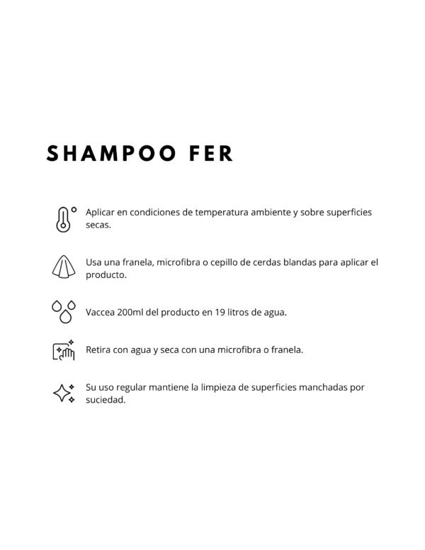 MODO DE USO PRODUCTO SHAMPOO FER SHAMPOO FER